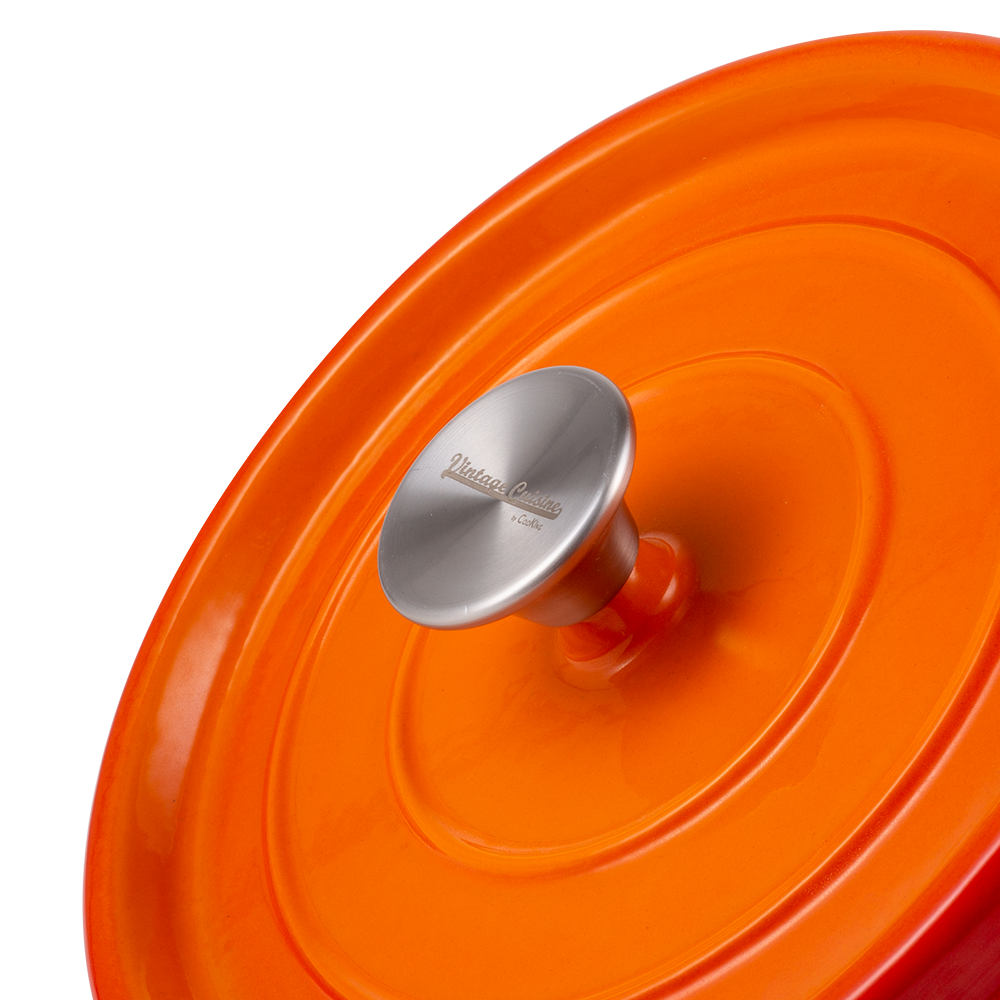 Emaillierter Gusseisentopf mit Deckel 2,2L von Vintage Cuisine