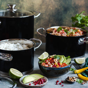 6-teiliges Set von Retro-Edelstahltöpfen von Vintage Cuisine