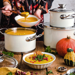 6-teiliges Set von Retro-Edelstahltöpfen von Vintage Cuisine
